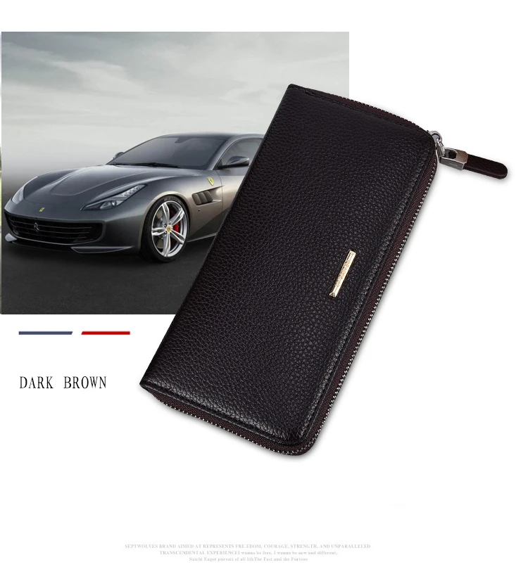 Lange Geldbörse aus Pu-Leder mit Reißverschluss für Herren, Clutch-Tasche, Multi-Card, Herrenhandtasche, Geschenk für Herren, Business-Geldbörse für Herren – Detail 16