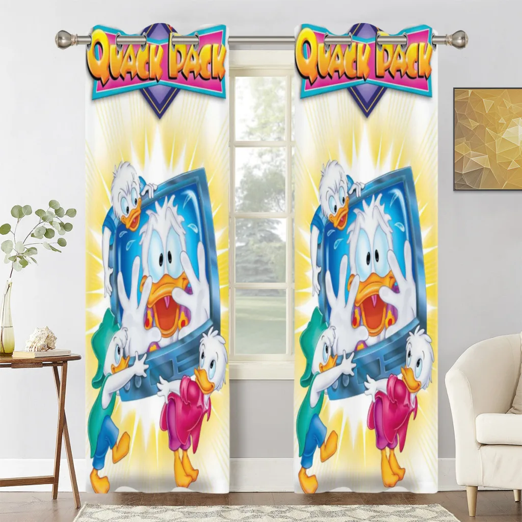 D-Donald-Duck Shading Curtains  for Living Room Decoration Window Curtain 2 PC 