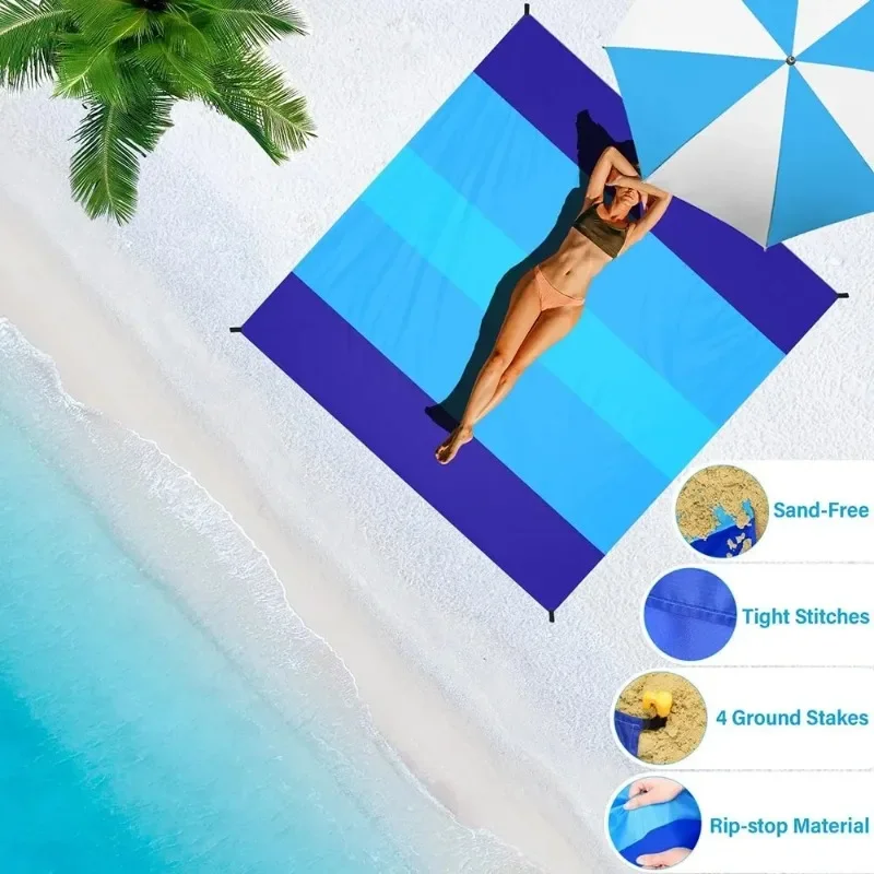 

Пляжное одеяло, водонепроницаемое и защищенное от песка, большой легкий коврик для пикника для взрослых 2-3 лет, туристическое, кемпинговое, пешего туризма, пляжное одеяло