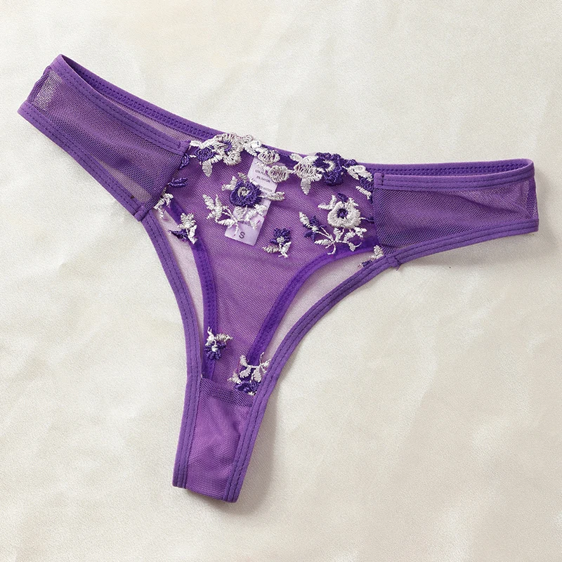 Women's Underwear Set Semi-Sheer Embroidery Bra And Panty Set - Image 6