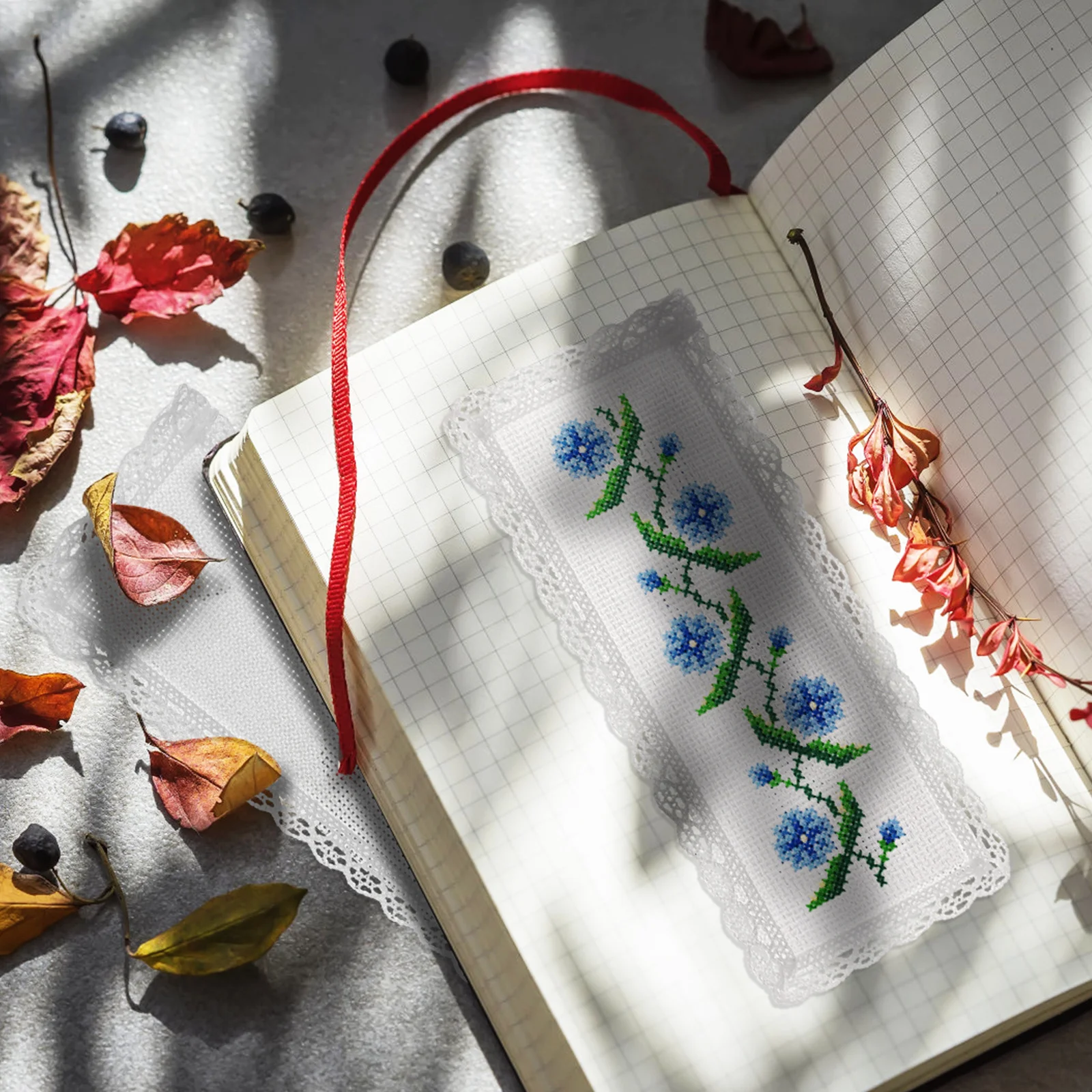 

10pcs Cross Stitch Bookmarks Blank Diy Embroidery Sewing Kit Fabric Bookmark For Students Writers Readers Portable Scrapbook