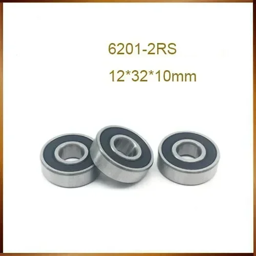 2pcs 6201-2RS 6201RS 6201 RS 12x32x10mm Deep Groove Ball Bearings Mini   Double Rubber for Bicycle Hubs High Quality