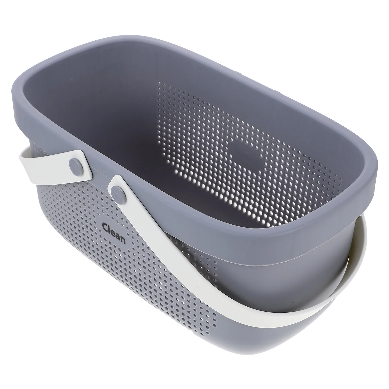 

Bath Basket Portable Large Shower Storage Rack Grey White PP Material Compact Size Open Design Bathroom Home Office Use