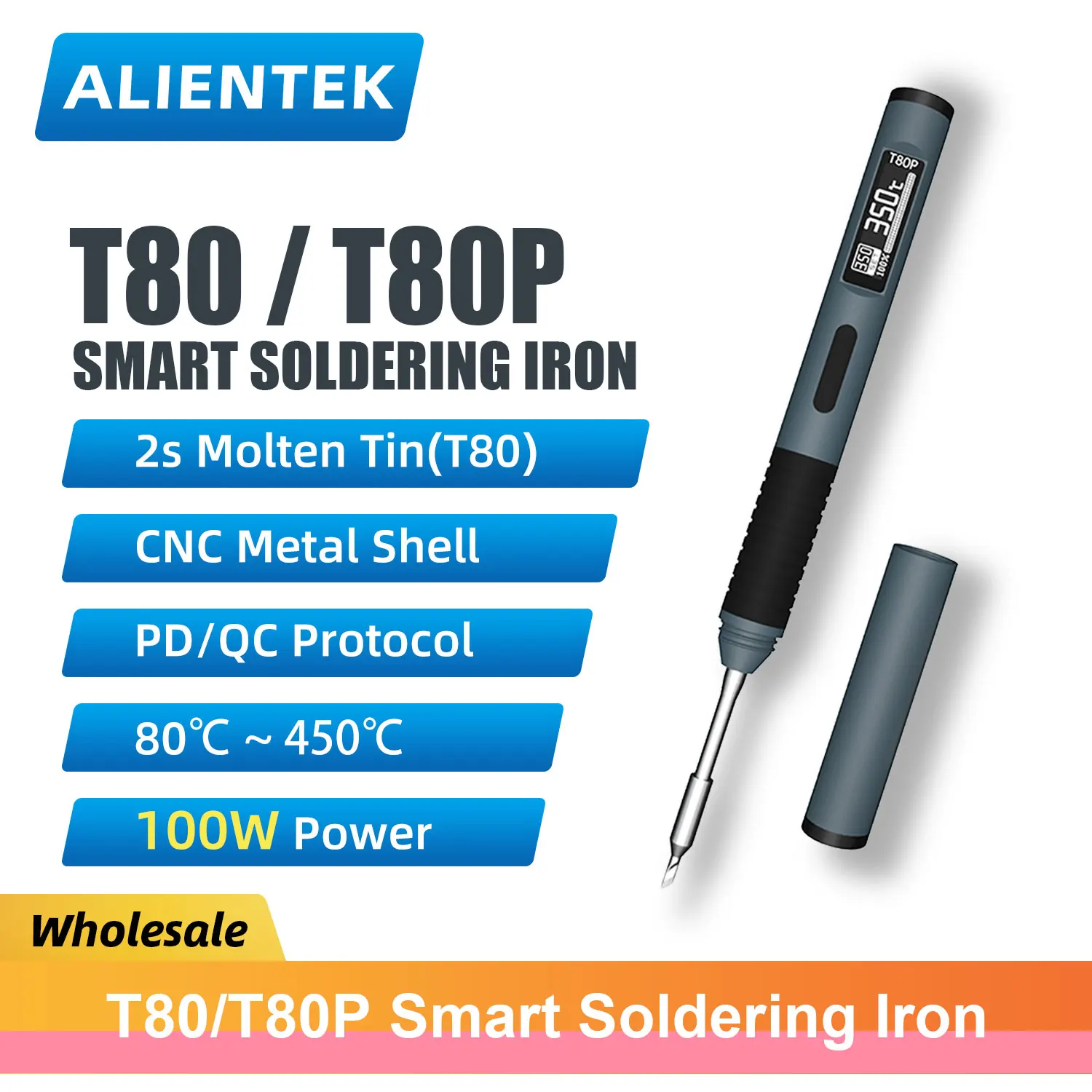 

ALIENTEK T80P Soldering Iron T80 Smart Portable PD Electric Welding Equipment Solder Station Welder Machine Cautin Repair Tools