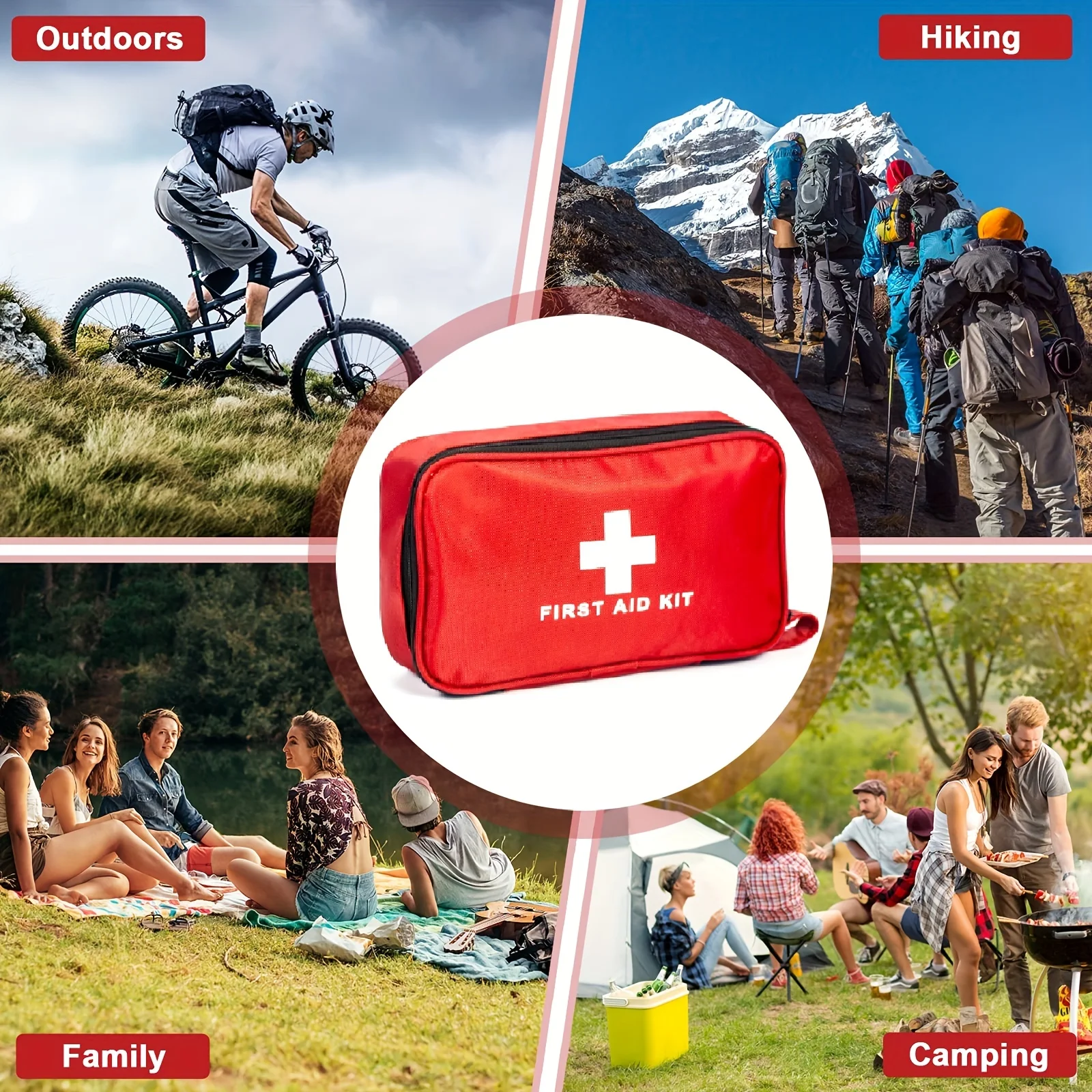 First Aid Kit, 184 Piece Compact Medical Survival Kit/Box With Lightweight Hard Case For The Car, Motorcycle, Home, Workplace,