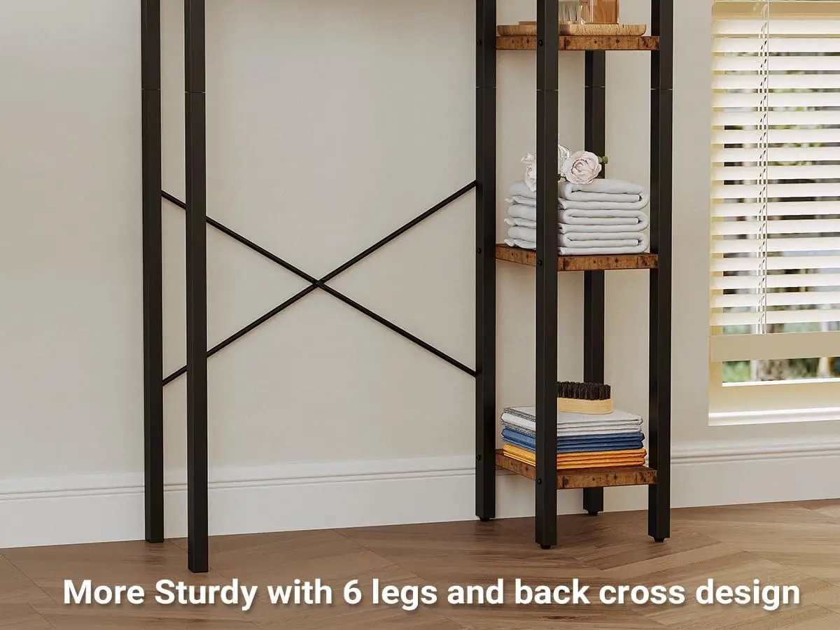 IRONCK فوق تخزين المرحاض مع رف 8 طبقات، مساحة تنظيم الحمام قائمة بذاتها، رف مفتوح للتخزين الشامل #6