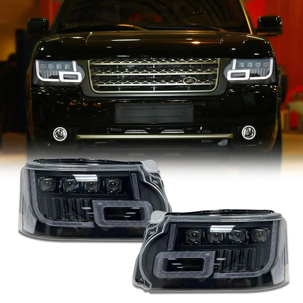 New Arrival 4 Lens Type LED Front Headlight For Land Rover Range Rover Vogue L322 Upgrade To 2018-2021 Head Lamp LH RH Side