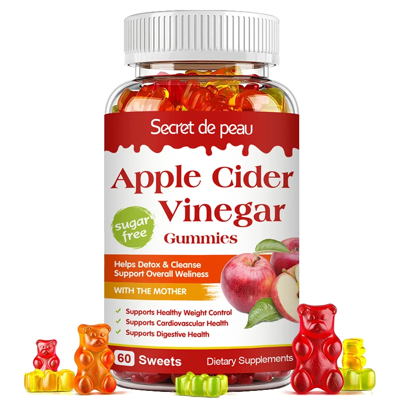 Lukare Apple Cider Vinegar Gummies Digestive Health Support Relieves Bloating and Constipation Burns Fat and Controls Weight