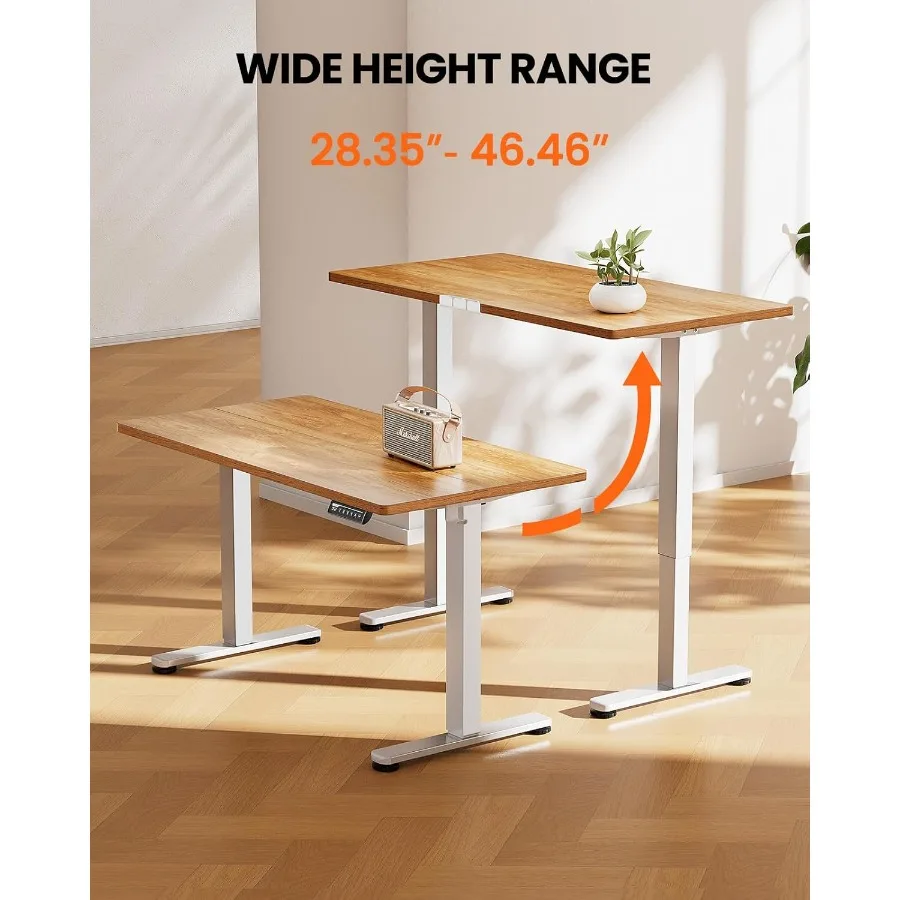 Height Adjustable Electric Standing Desk 40 x 24 Inches Sit Stand Up Desk for Small Home Office with Memory Function TwoPiece D