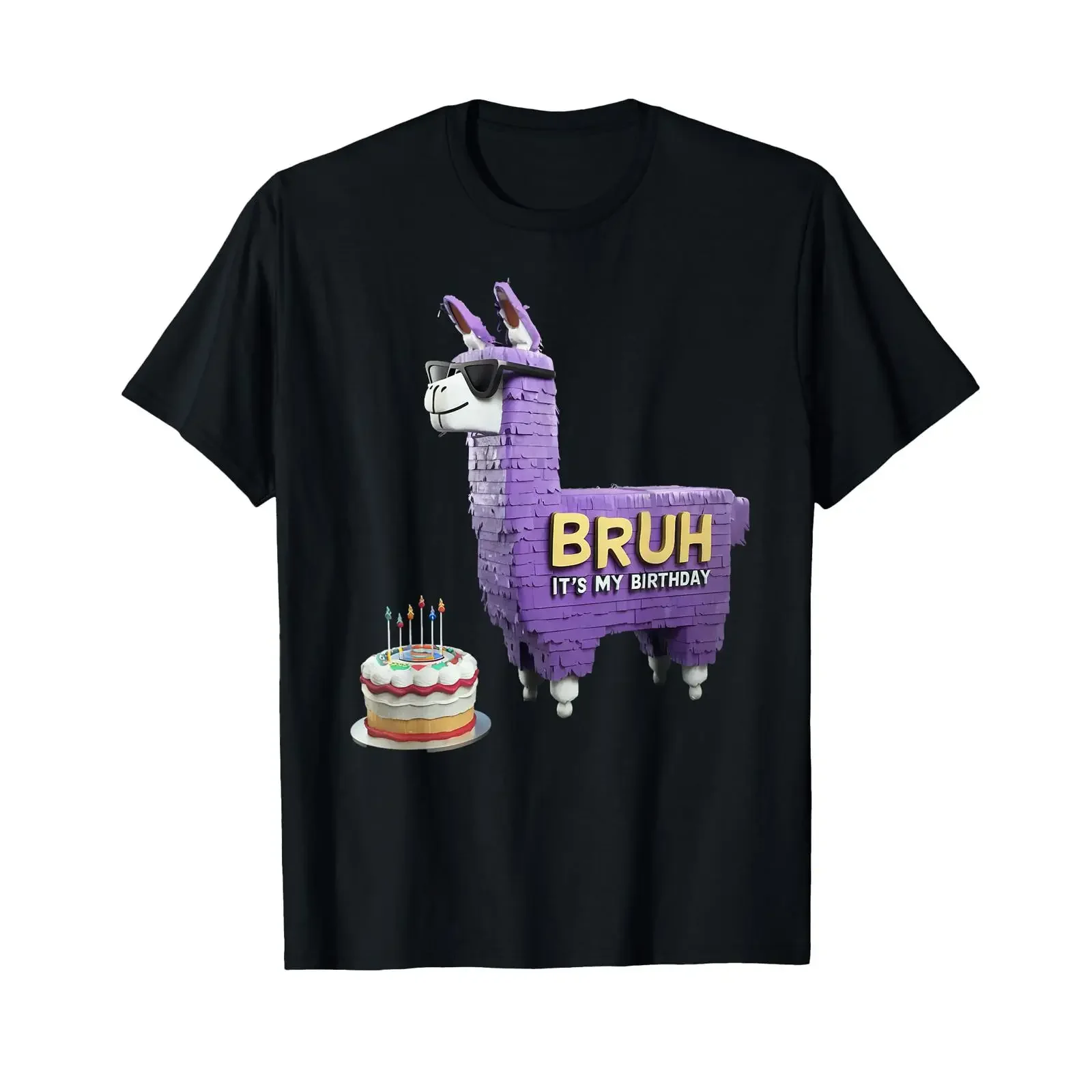 Bruh Its My Birthday Llama Pinata Boy Girl Family Party Bday T Shirt vintage Washed Breathable Unisex designer clothes