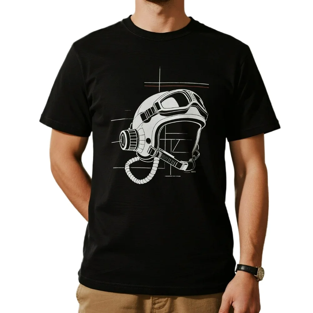 

Unique Design Fighter Pilot Helmet and Altimeter T-Shirt. Summer Cotton Short Sleeve O-Neck Mens T Shirt New S-3XL