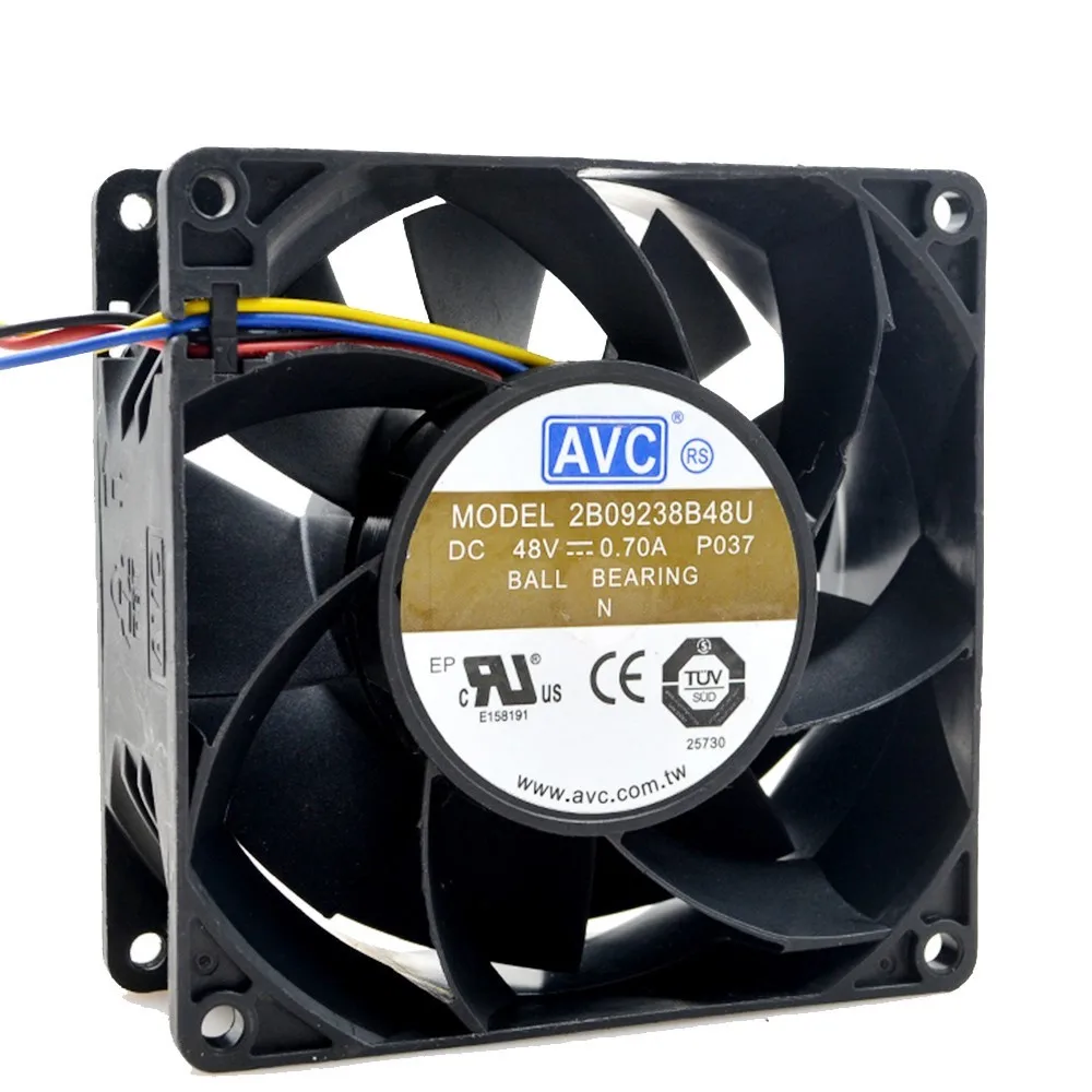 92mm 90mm High Speed Fan For AVC 92*92*38 2B09238B48U 92X92X38mm DC 48V 0.7A 4-wire Radiator Server Fan