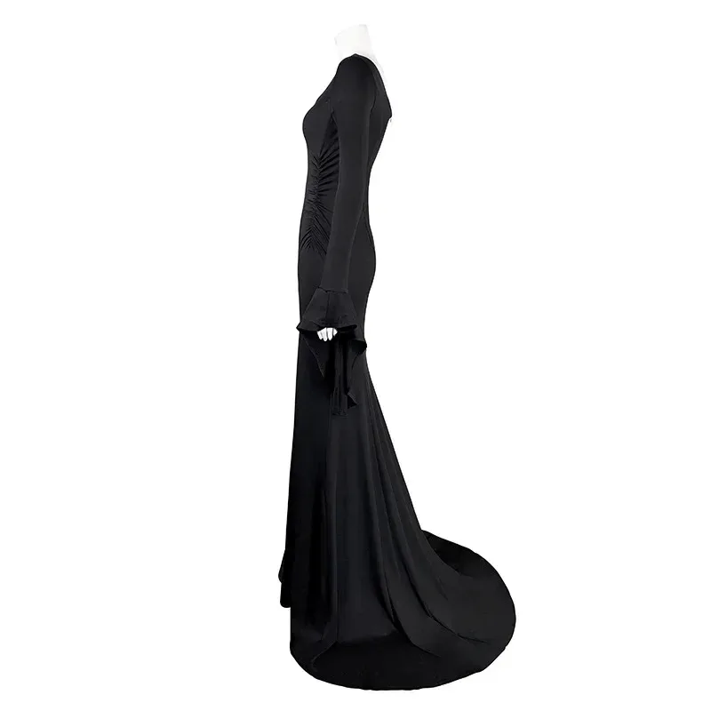 Cosplay Costume Morticia Black Sexy Up Slim Party Evening Dress Disfraz Halloween Witch Dresses Womenr,7;k'2.s;9, - Image 6
