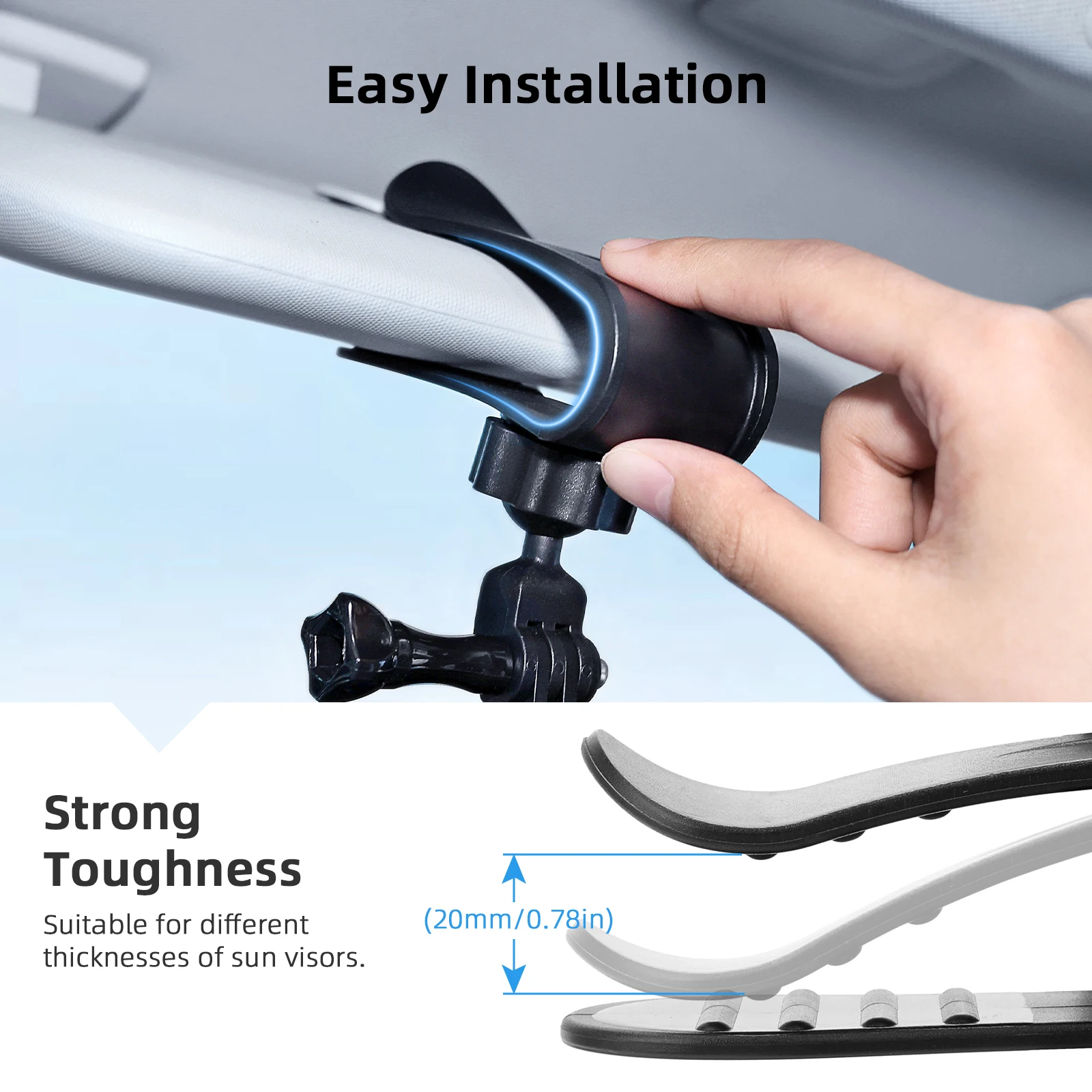 Vamson-parasol para coche, montaje de cámara con Clip para teléfono móvil, accesorios para GoPro Hero 12, 11, 10, 9, 8, Insta360, X3, One, X2