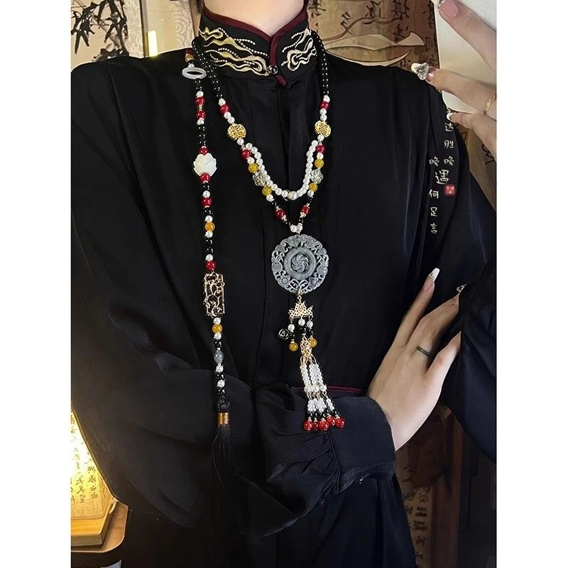 

Chinese Vintage Hanfu Accessories Black Forbidden Step Hanfu Accessories Versatile Ornaments Women Oriental Hanfu Accessory