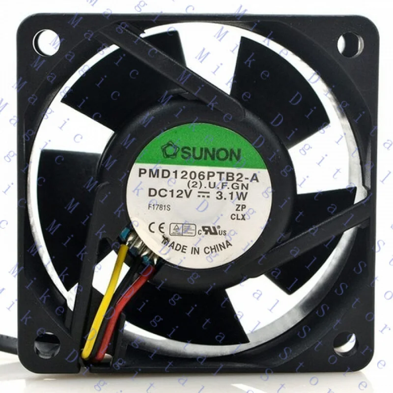UU  FOR SUNON PMD1206PTB2-A DC 12V 3.1W 6CM 6025 60x60x25mm 3-Lines Cooling Fan