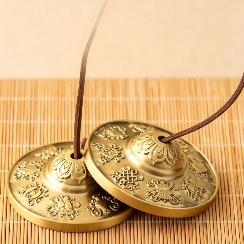 Handmade Tinkle Bell Brass 2.5 Inches Portable Mindfulness Yoga Tinkle Bells Professional Sound Healing Meditation Hand Bell