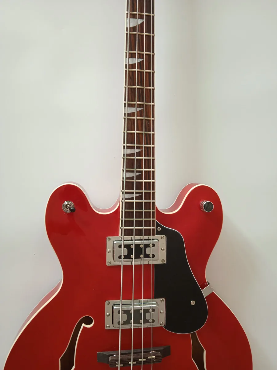 Factory customized Electric Guitar Bass 4-string 30.5 inches Right-handed Red  Red Short scale