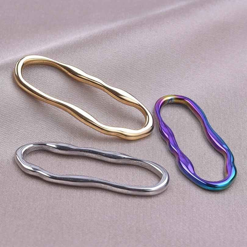 5Pcs/Lot Simple Irregular Oval Hollow Charms Pendant For Jewelry Making DIY Earrings Necklace Handmade Accessories Wholesale New