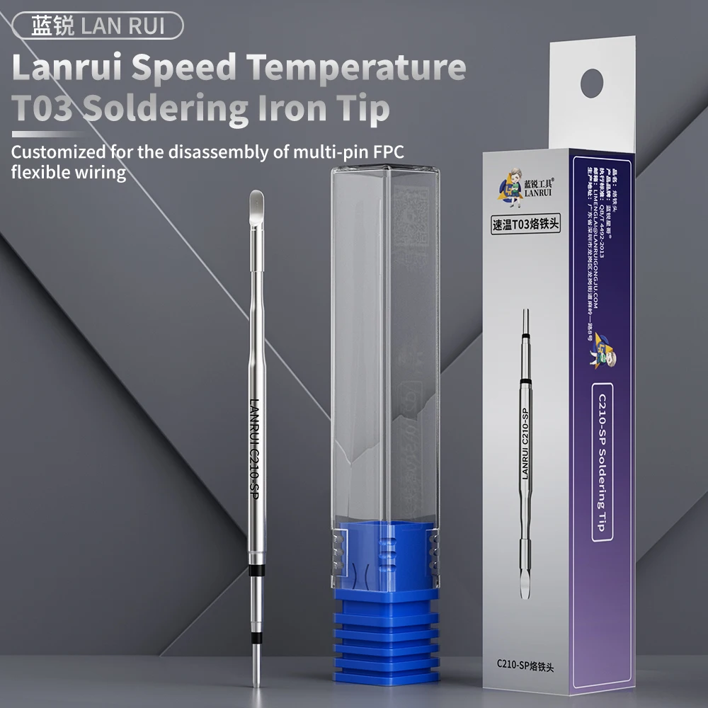 LANRUI C210 T03 Soldering Iron Tip Fast Heating Solder Bit For Flexible Cable Screen IC Chip Mobile Phone Repair Tools