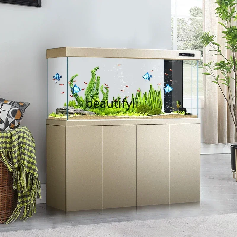 Smart Lazy Ecological Dragon Fish Tank Living Room Large Floor Super White Glass Bottom Filter Aquarium