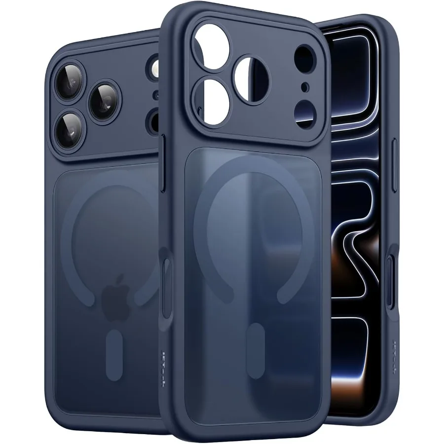 

Магнитный чехол для iPhone 17 Pro, 6,3 дюйма, совместимый с объективом камеры MagSafe, полная защита, полупрозрачный матовый