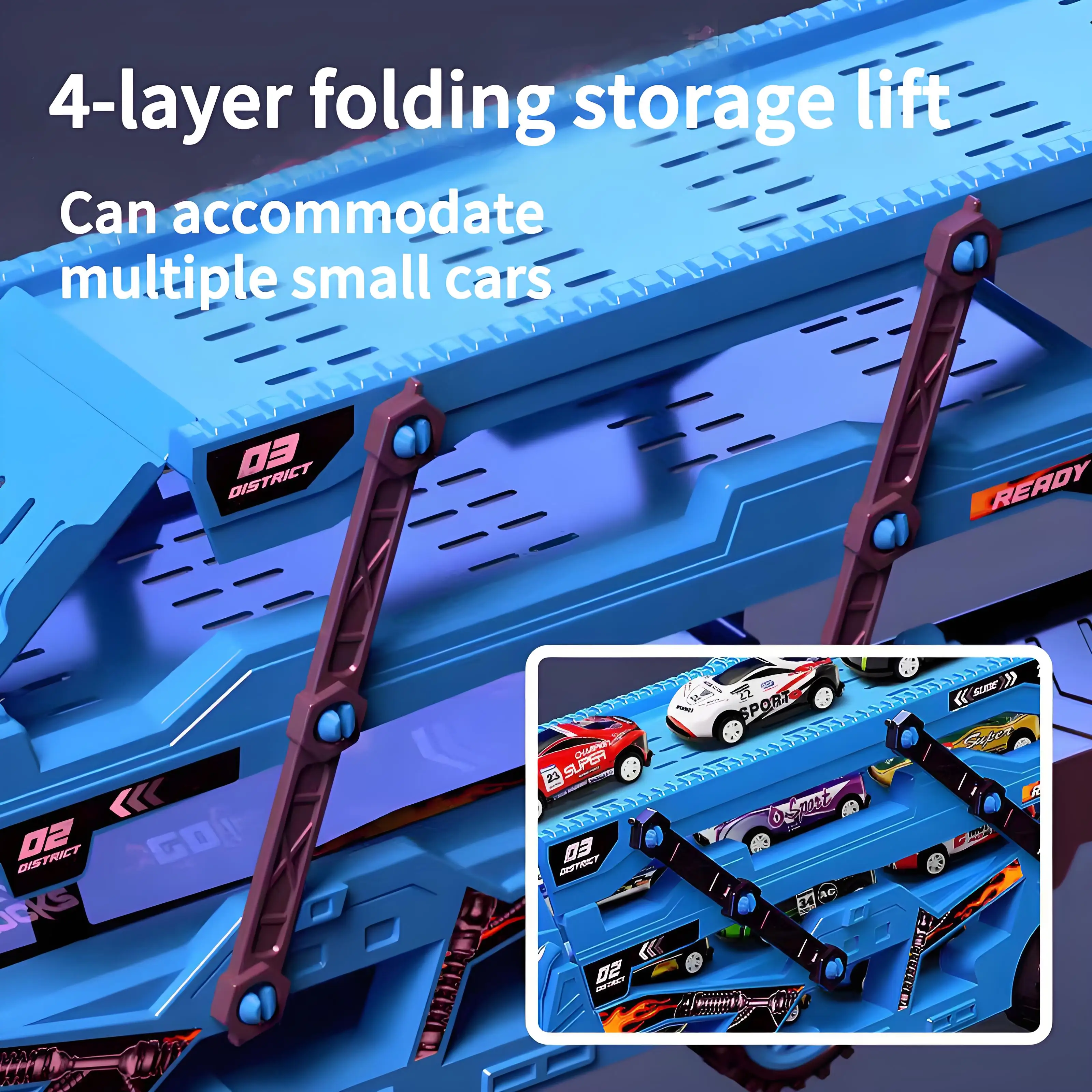 Big Rig Transformer Toy, Foldable Track System for Imaginative Play - Educational Engineering Vehicle for Children