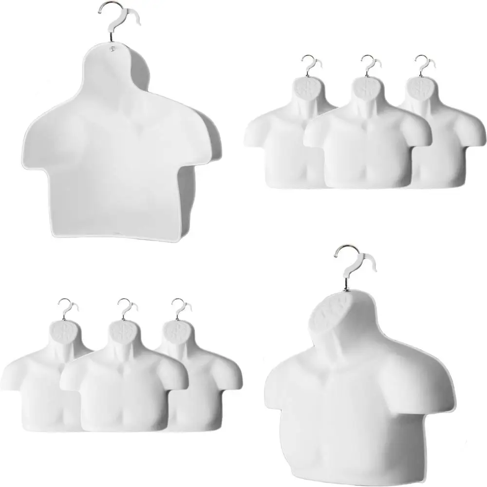 

Набор из 3 белых мужских манекенов размера S-M с полой спиной и крючком для подвешивания
