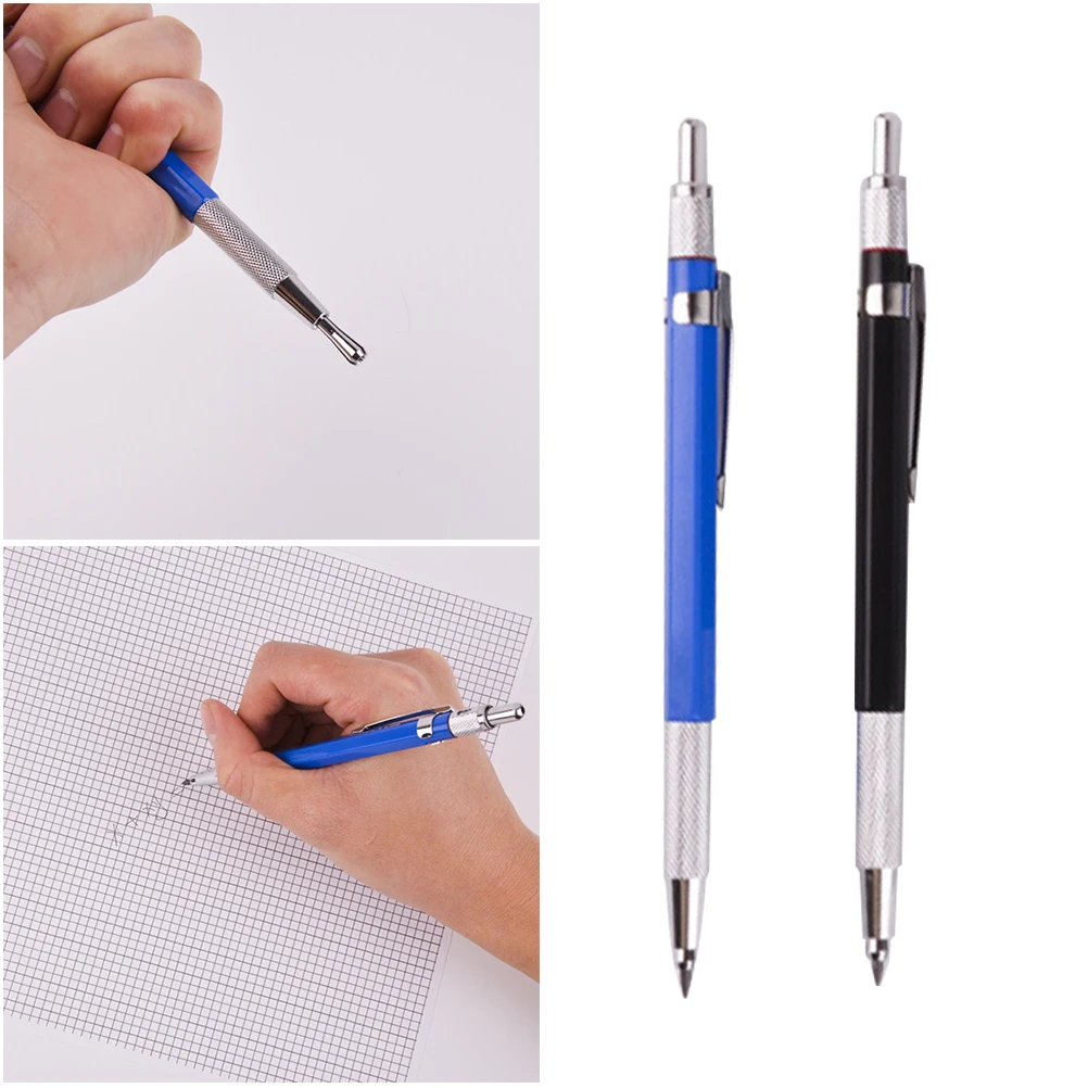 

2 Pcs Metal Pencil Lead Pencils Automatic with Leads Set Refill Student Students Mechanical