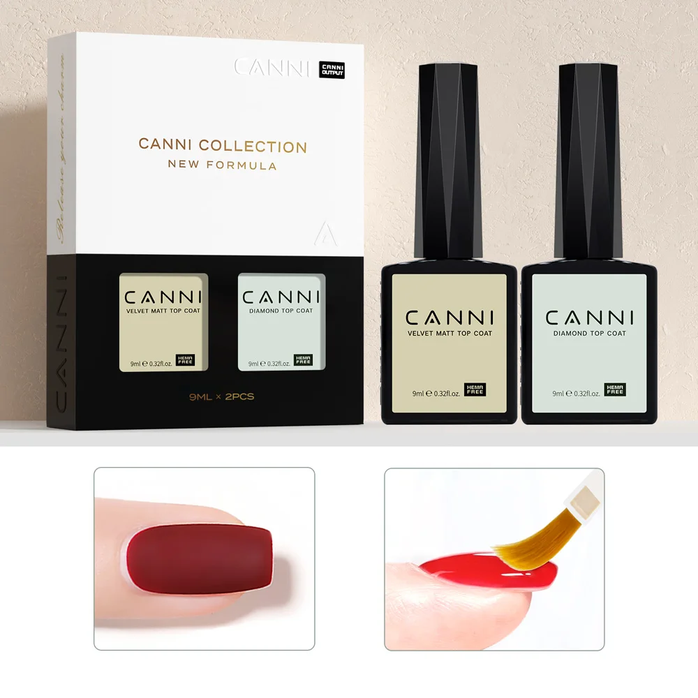 2 Stück*9ml Bestseller Diamant-Härtender Top Base CANNI pH Bond Primer Dehydrator Reines Schwarz Semi-Permanenter Nagel-Gel-Lack Verstärker – Detail 5