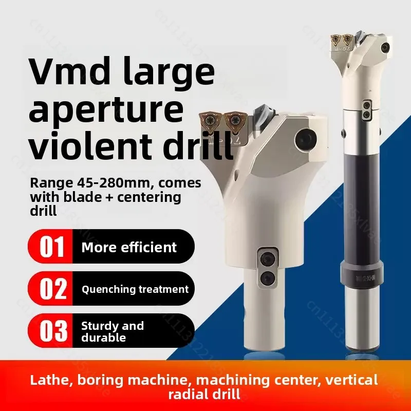 For VMD U‑Shaped Indexable Drill Bit 45‑200mm, Internal Cooling High‑Speed Deep‑Hole Cutting Tool for CNC Lathe Machining