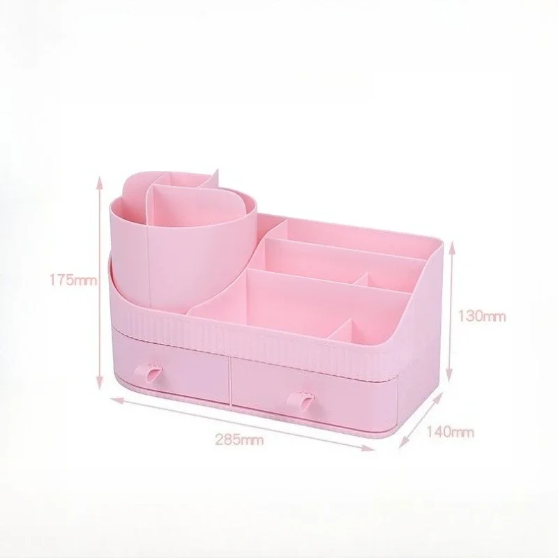 Multifunctional Rotating Desk Cosmetics Organizer with Large Drawer Storage 360° Spinning Shelve Large-capacity Storage for Home 4