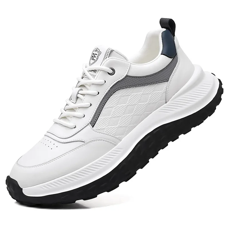 

New Platform Cow Leather Sneakers for Men Designer Soft-soled Casual Men's Shoes Fashion Spring Autumn Sports Zapatos De Hombre