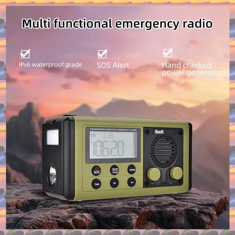 

(Flash Sale) HRD907 Crank Radio 10000Mah Emergency Radio Solar Charging Lighting Mobile Portable Radio For Blackout Emergency Us