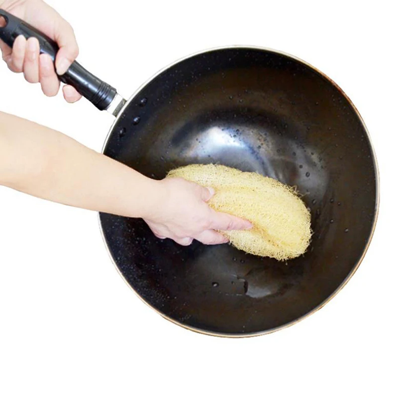 Esponja de celulosa, esponja de ducha natural para fregar cocina y baño, luffa completa, exfoliante natural, luffa biodegradable