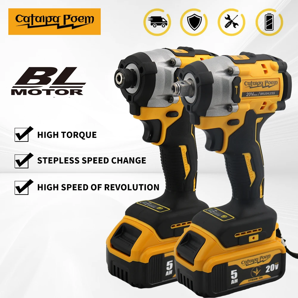 Catalpa Poem ZS860_921 Impact Driver / Wrench Brushless Motor Cordless Electric Car Truck Repair Tool Fit For DEWALT 20V Battery