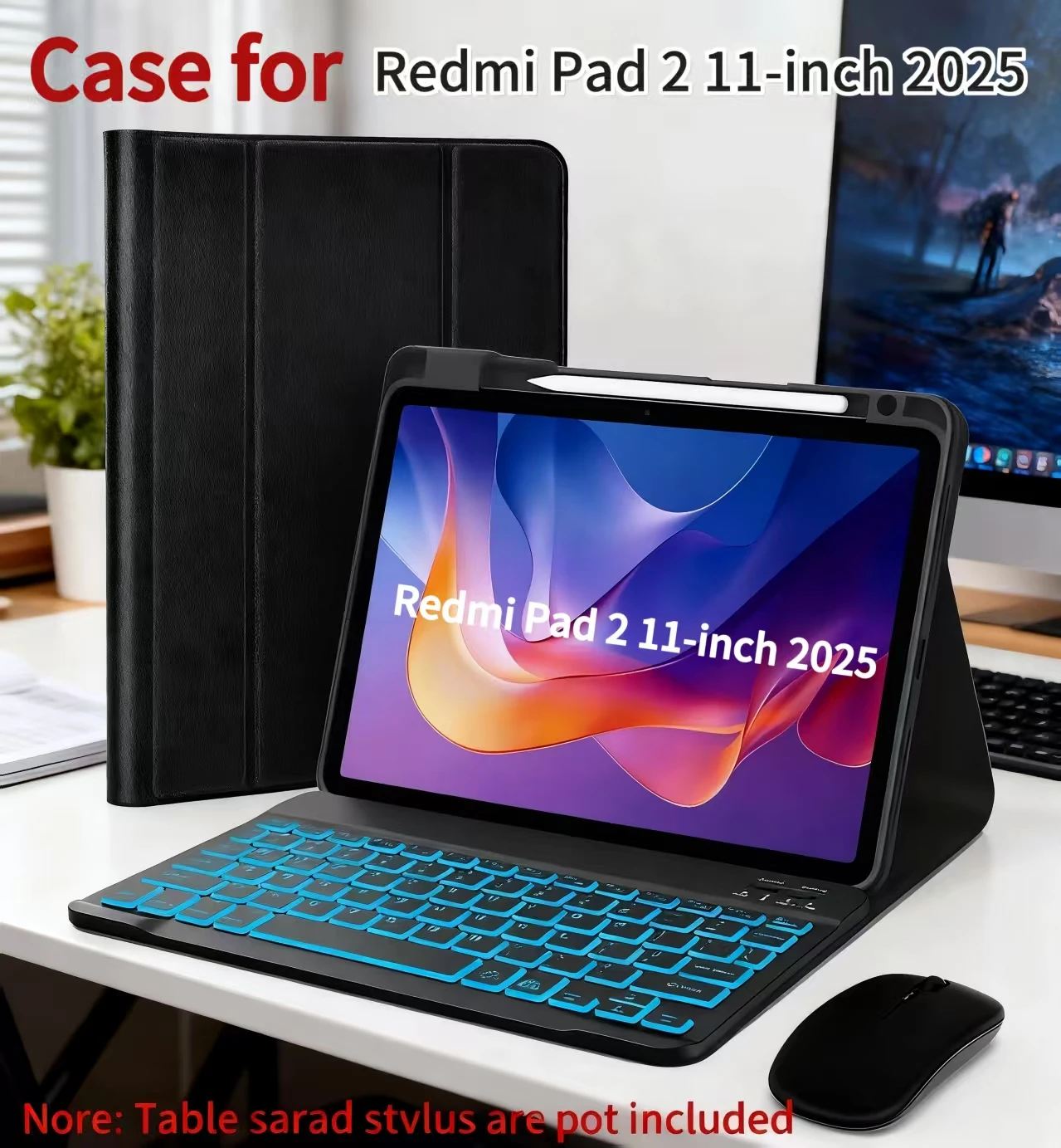 

Case for Xiaomi Redmi Pad 2 Case, Keyboard Cover For Redmi Pad 2 11-inch Wireless Bluetooth Removable Keyboard Case