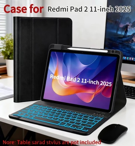 Funda para Xiaomi Redmi Pad 2, funda para teclado para Redmi Pad 2, funda para teclado extraíble Bluetooth inalámbrico de 11 pulgadas