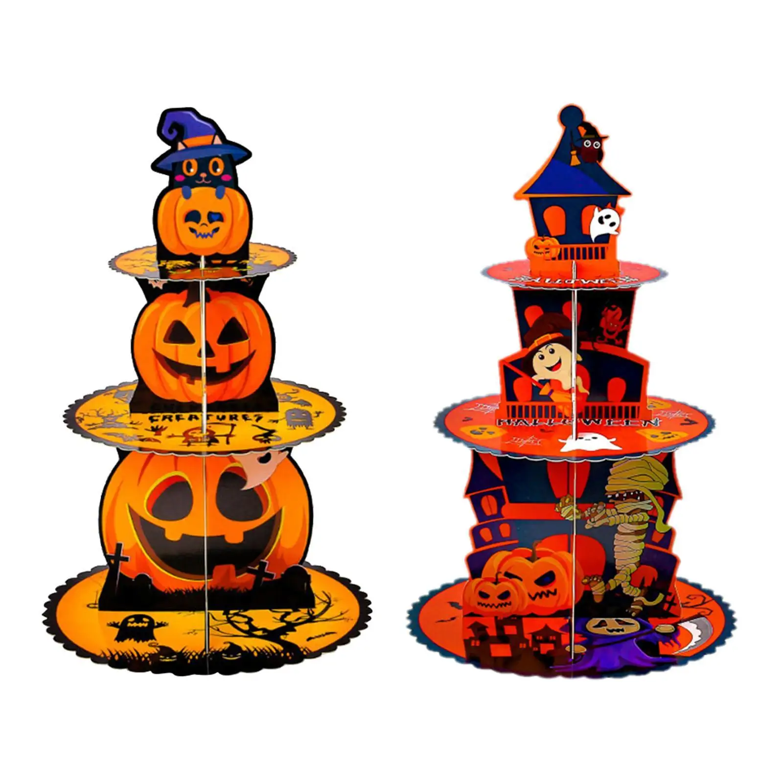 Halloween Cupcake Stand Decoration, Dessert Display Plate Halloween Party Pumpkin Cake Stand Cake Dessert Stand for Wedding