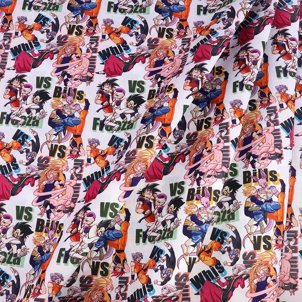 45*140cm Japanese Dragon Ball Cartoon Kawaii Polyester Cotton Fabric DIY Sewing Patchwork Quilting Kids Clothes Material