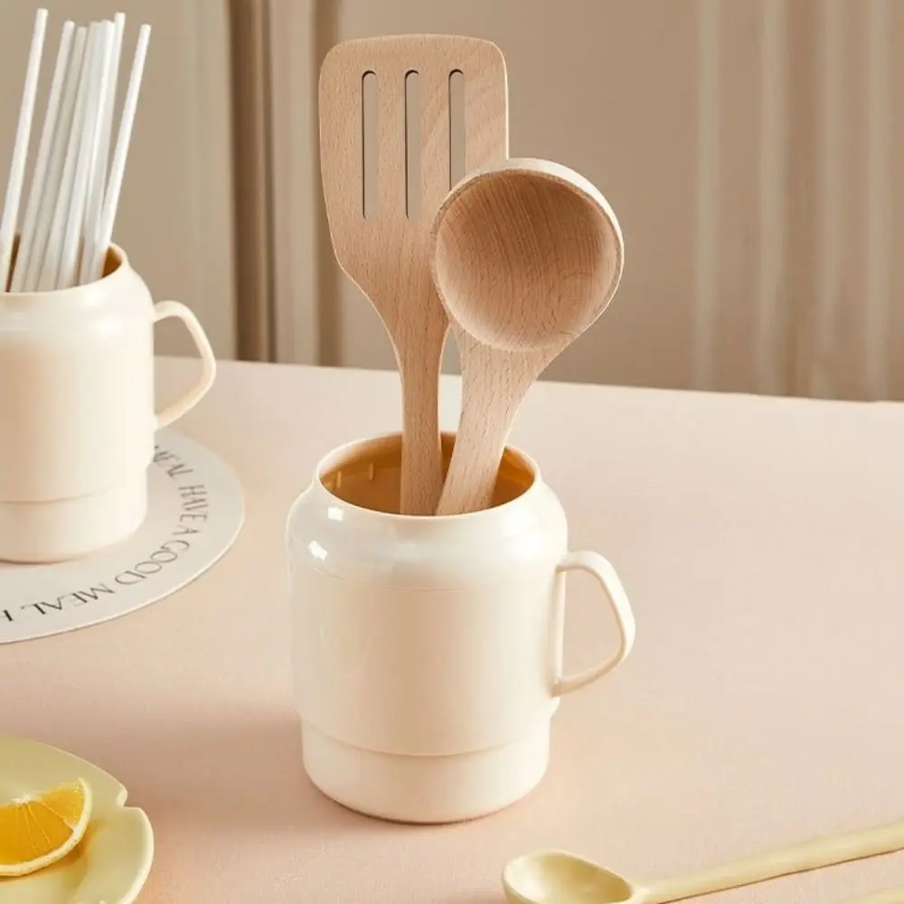 

Пластиковая двухслойная клетка для палочек для еды, большая емкость, съемная ложка, вилка, держатель для хранения, дренаж с ручкой, органайзер для столовых приборов