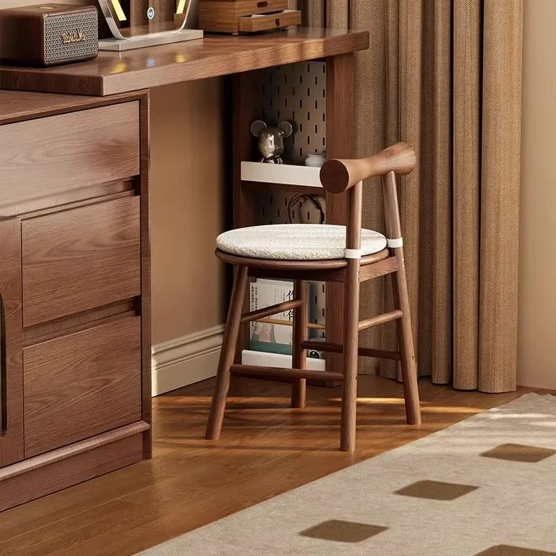 

Household solid wood back chair simple modern dining light luxury restaurant casual rubber