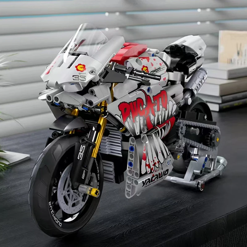 V4s Motorrad-Bausatz, Super-Rennmodell mit Ausstellungsständer, STEM-Spielzeug für Erwachsene und Jugendliche, perfekte Weihnachtsgeschenke – Detail 21