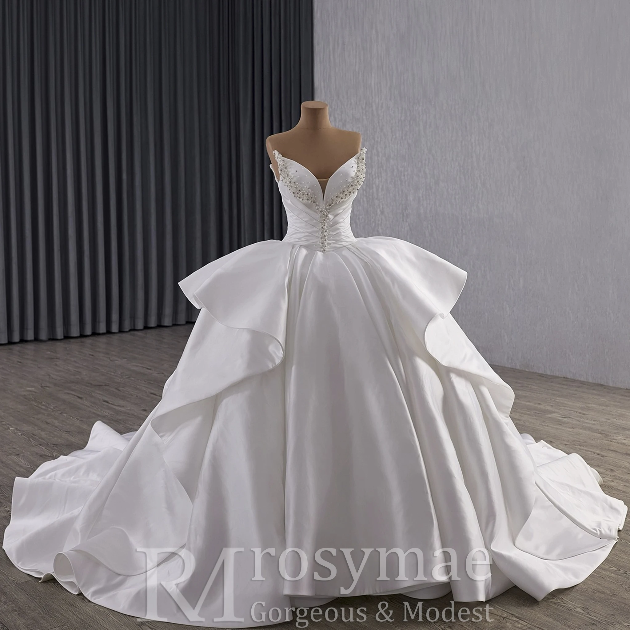 Rosymae Vintage à volants gonflé robe de bal robe de mariée avec jupe à volants femmes Vintage robe de mariée vestido de novia boda