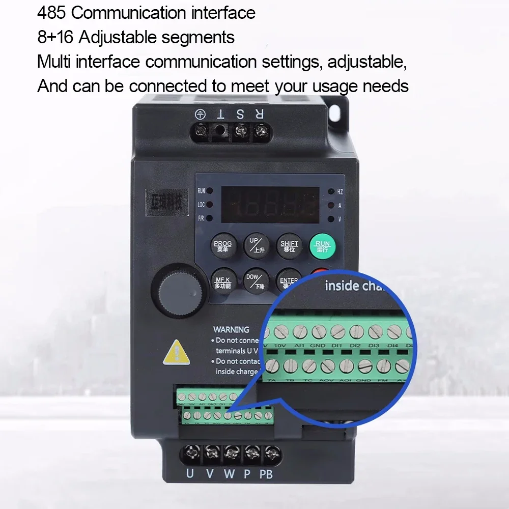 220V 380V 110V VFD Variable Frequency Drive Vector Control Converter Inverter 0.75 1.5 2.2 3.7 5.5 KW Motor Speed Controller