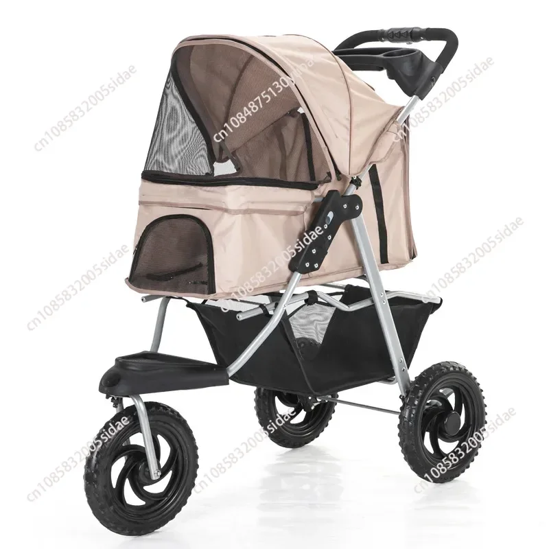 Pet Cart Dog Cart Foldable Detachable and Washable Split Type Pet Car Bag Dog House Pet Three Wheeled Cart