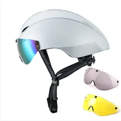 YUMAJ New Aero TT Road Bicycle Helmet Goggles Racing Cycling Bike Sports Safety Helmet in-mold Bike Cycling Goggle Helmet