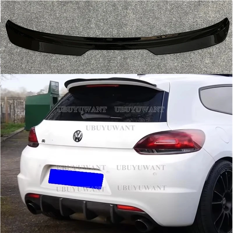 High Quality ABS Plastic  Paint Gloss Black Rear Roof Lip Spoiler for Volkswagen Scirocco 2009- 2019 (Only For R and R Line)