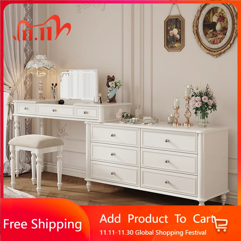 

Bedroom White Vanity Table Modern Luxury Mid Century Closets Dressing Table System Comfortable Penteadeira Postmodern Furniture
