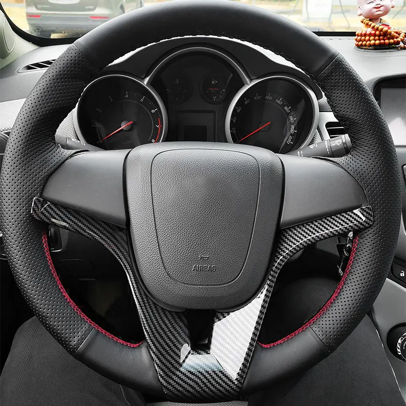 

For Chevrolet Cruze 2009-2014 Aveo 2011-2014 Orlando 2010-2015 Ravon R4 2016-2018 Car Steering Wheel Hand Stitched Leather Cover